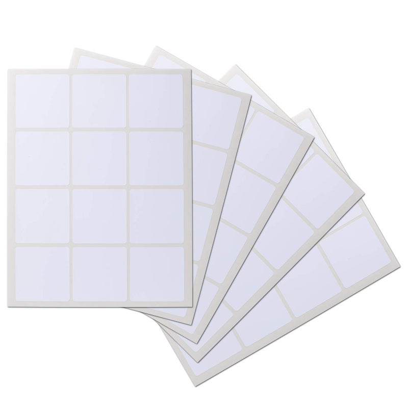 Crinklee Waterproof Essential Oil Labels, 60 Squares, 2.5 x 2.5 Inches, Oil Proof, Highly Durable Blank Stickers - Image 1